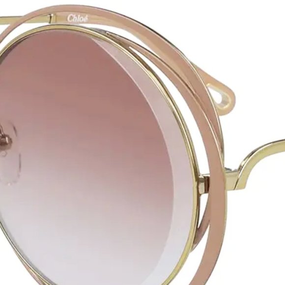 NEW Chloé Carlina 59mm Round Gradient Overlapping Infinity Ring Frame Sunglasses - Picture 5 of 8